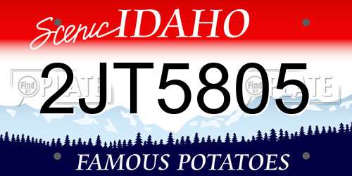 2JT5805 Idaho License Plate
