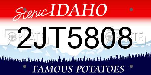 2JT5808 Idaho License Plate