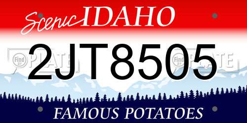 2JT8505 Idaho License Plate