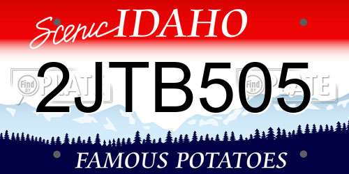 2JTB505 Idaho License Plate