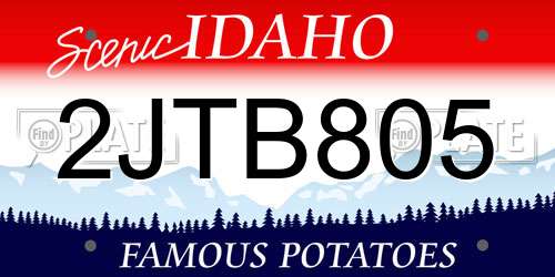 2JTB805 Idaho License Plate
