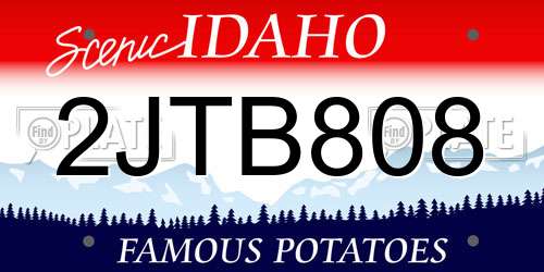 2JTB808 Idaho License Plate