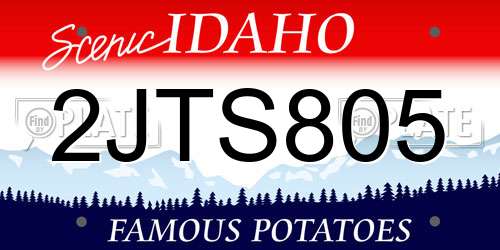 2JTS805 Idaho License Plate