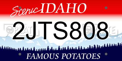 2JTS808 Idaho License Plate
