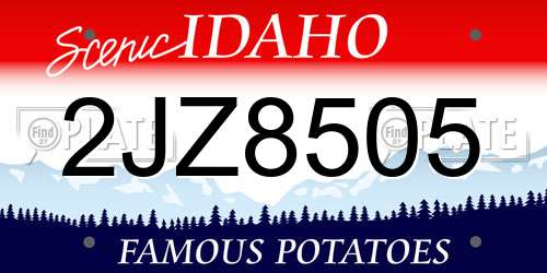 2JZ8505 Idaho License Plate
