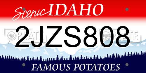 2JZS808 Idaho License Plate