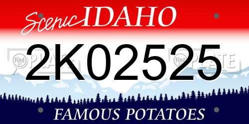2K02525 Idaho License Plate