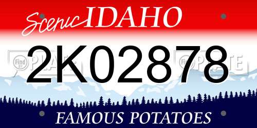 2K02878 Idaho License Plate