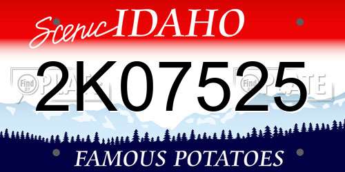 2K07525 Idaho License Plate