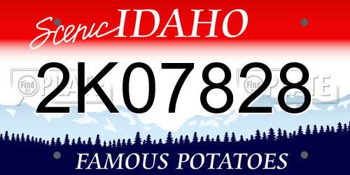 2K07828 Idaho License Plate