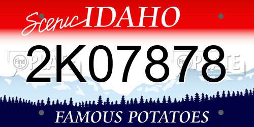2K07878 Idaho License Plate