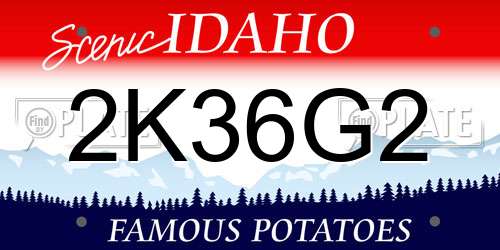 2K36G2 Idaho License Plate