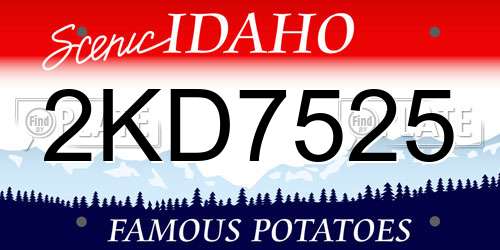 2KD7525 Idaho License Plate