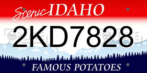 2KD7828 Idaho License Plate