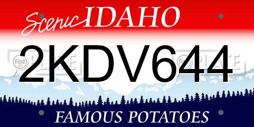 2KDV644 Idaho License Plate