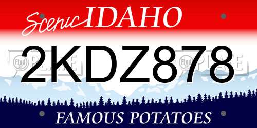 2KDZ878 Idaho License Plate
