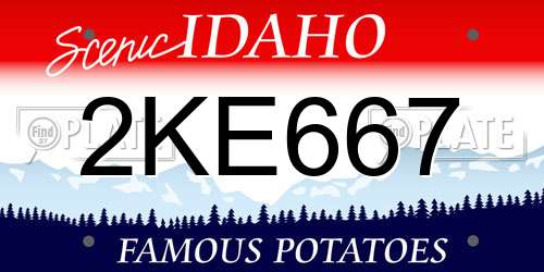 2KE667 Idaho License Plate