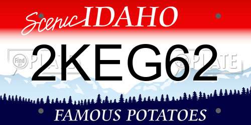 2KEG62 Idaho License Plate