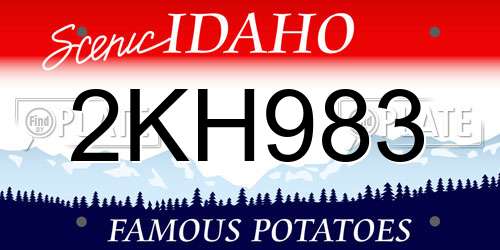 2KH983 Idaho License Plate