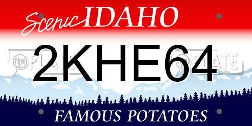 2KHE64 Idaho License Plate