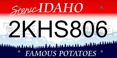 2KHS806 Idaho License Plate