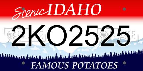 2KO2525 Idaho License Plate