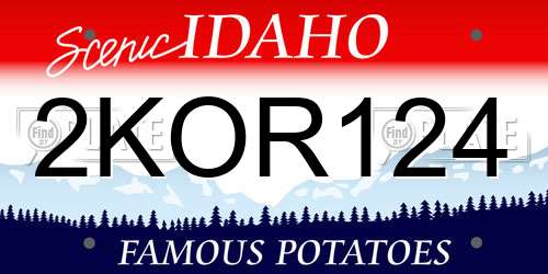 2KOR124 Idaho License Plate