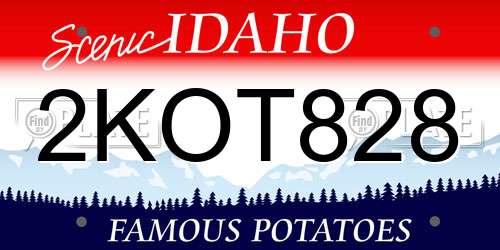 2KOT828 Idaho License Plate
