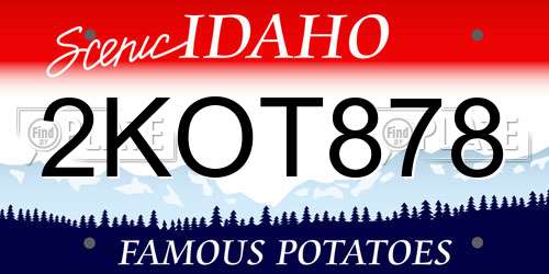 2KOT878 Idaho License Plate
