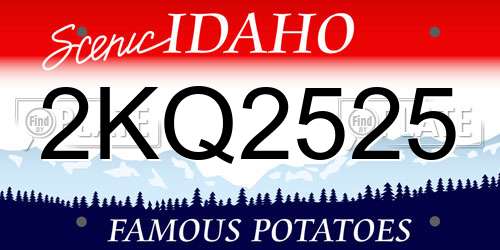 2KQ2525 Idaho License Plate