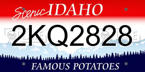 2KQ2828 Idaho License Plate