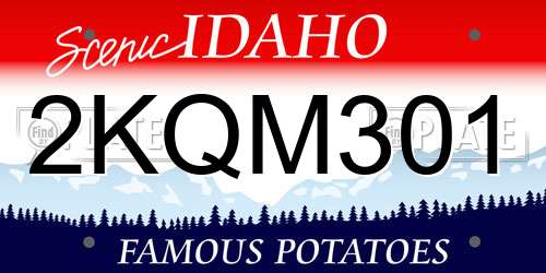 2KQM301 Idaho License Plate