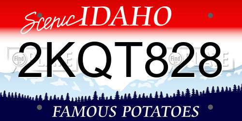 2KQT828 Idaho License Plate