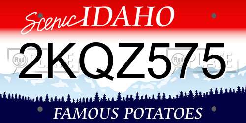 2KQZ575 Idaho License Plate