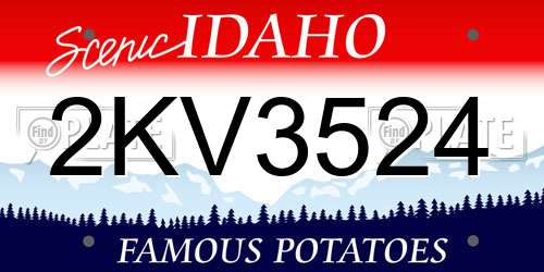 2KV3524 Idaho License Plate