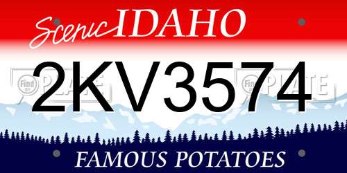 2KV3574 Idaho License Plate