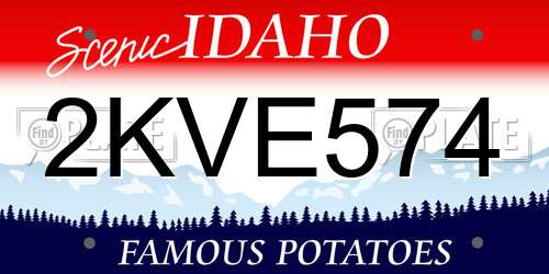 2KVE574 Idaho License Plate