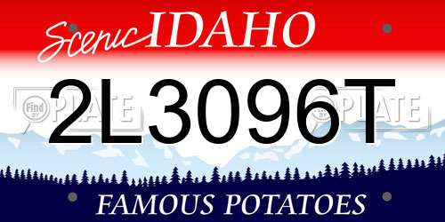 2L3096T Idaho License Plate