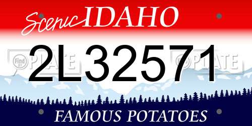 2L32571 Idaho License Plate