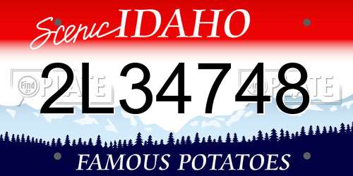 2L34748 Idaho License Plate