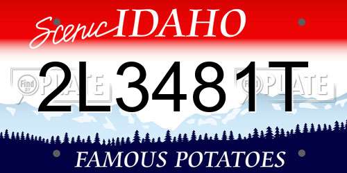 2L3481T Idaho License Plate