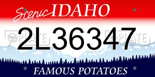 2L36347 Idaho License Plate