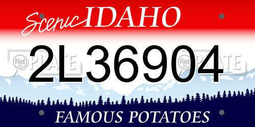 2L36904 Idaho License Plate