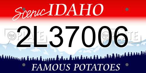 2L37006 Idaho License Plate