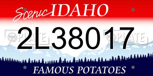 2L38017 Idaho License Plate