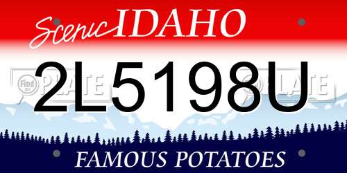 2L5198U Idaho License Plate