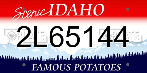 2L65144 Idaho License Plate