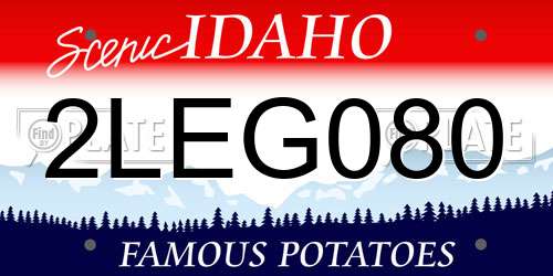 2LEG080 Idaho License Plate