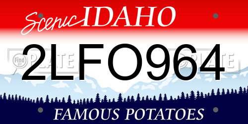 2LFO964 Idaho License Plate
