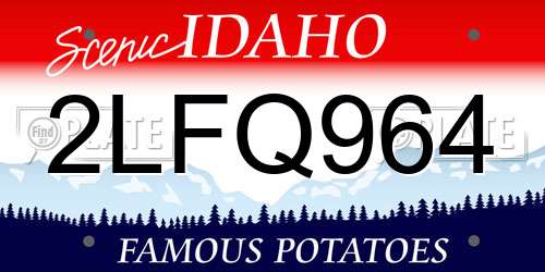 2LFQ964 Idaho License Plate